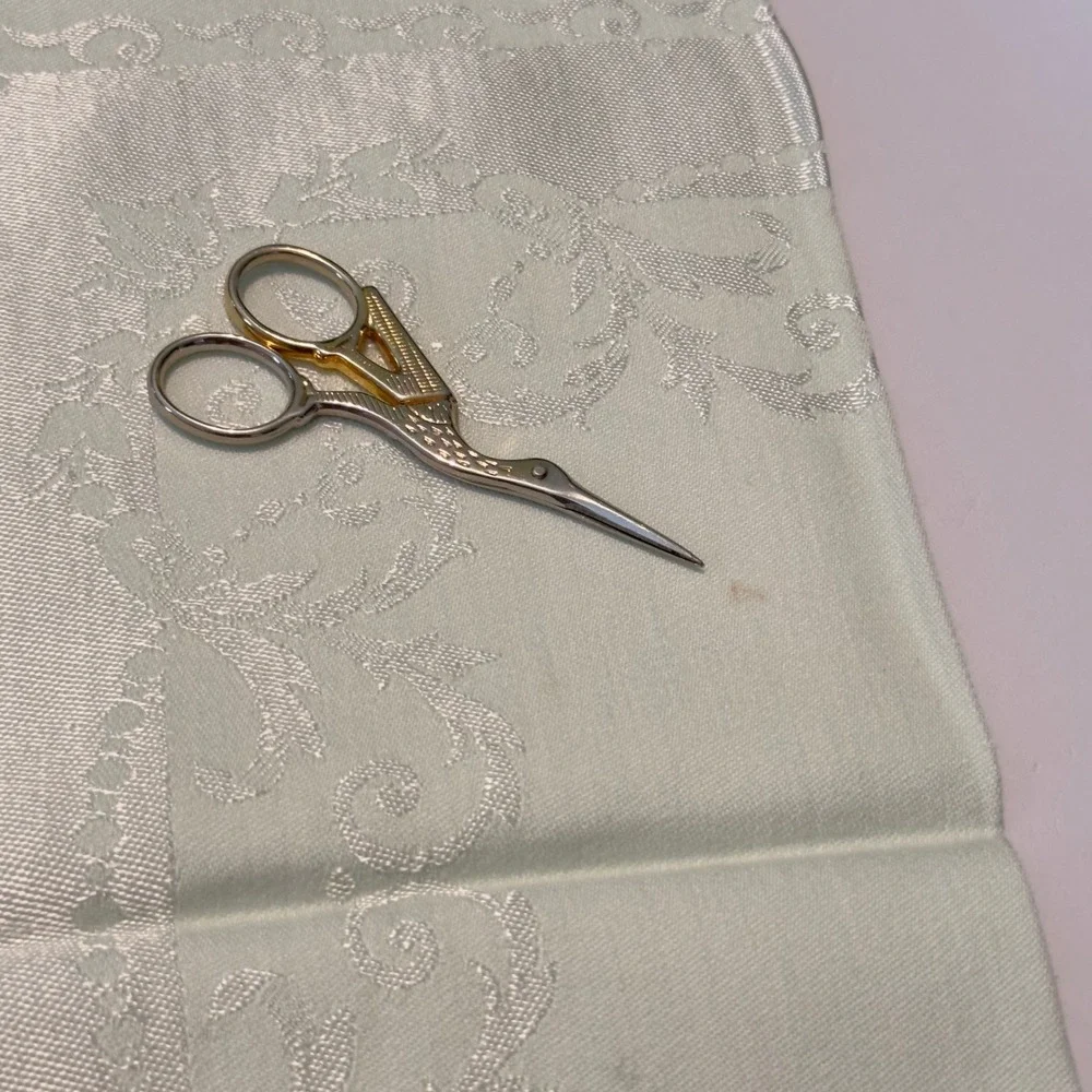 Damask Napkins Pale Mint Green Floral Jacquard Vintage Set of 7 16x16 Dining